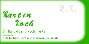 martin koch business card